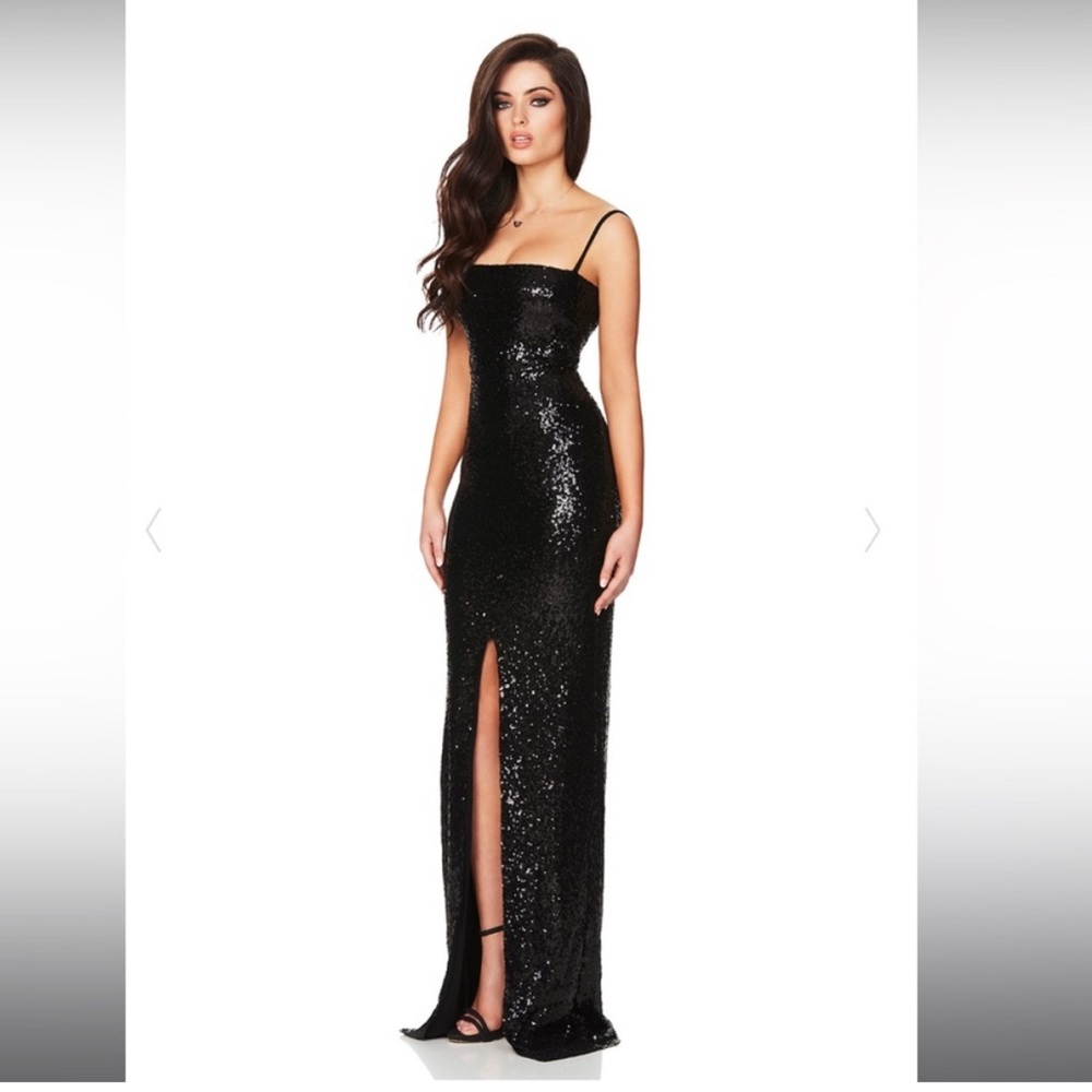 Nookie Black Sequin Gown Sz: S